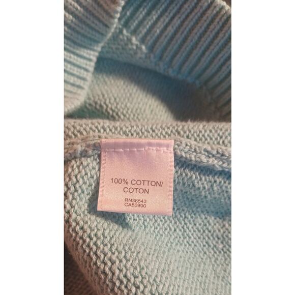 Vintage VanHeusen 100% Cotton Sage Green Cardigan Ruffle Front Women's XXL - Picture 6 of 7